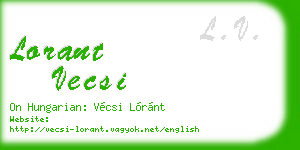 lorant vecsi business card